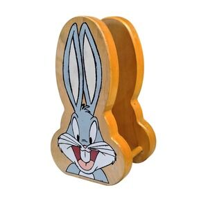 Vintage‎ 1995 Warner Brothers Looney Tunes Bugs Bunny Wood Napkin Holder RARE